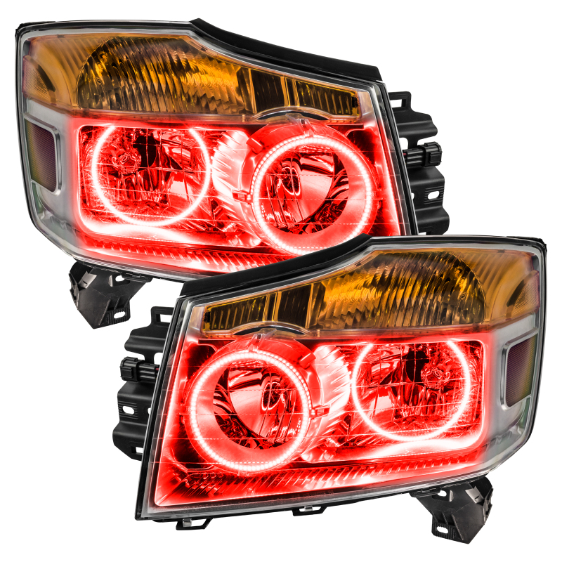 Nissan Titan Headlight Halo Kit - ORACLE Lighting - LED - Red - `04-`07